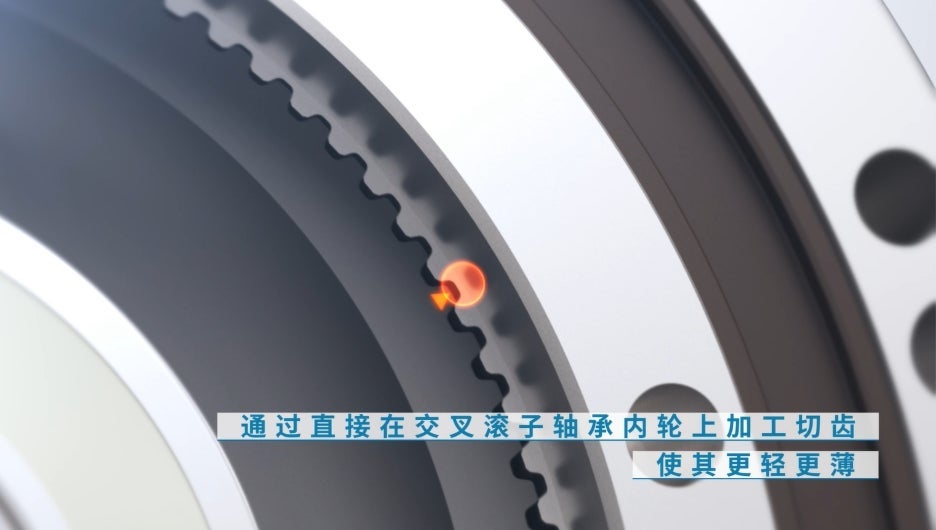 交叉滚子轴承内圈切齿,更薄更轻